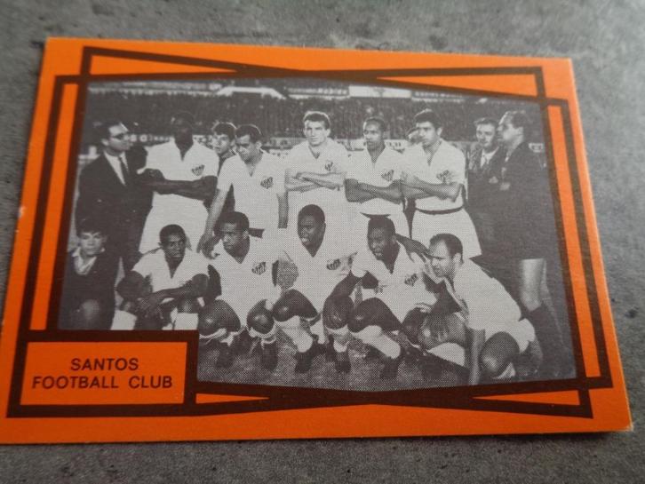 VOETBAL MONTY  GUM KAART PRENT TEAM   SANTOS  PELE ANNO SIXT, Hobby en Vrije tijd, Stickers en Plaatjes, Ophalen of Verzenden