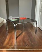 Table basse en chrome du milieu du siècle avec verre fumé, Enlèvement