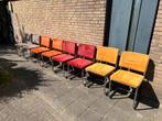 8 Zuiver Ribstof Stoelen met Chrome buisframe, Huis en Inrichting, Stoelen, Ophalen, Gebruikt, Overige kleuren, Metaal