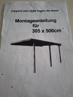 Carport één zijde tegen de muur, Tuin en Terras, Ophalen, Nieuw, Carport