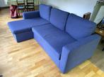 Blauwe hoekzetel, Huis en Inrichting, Zetels | Zetels, Ophalen, 250 tot 300 cm, Gebruikt, 125 tot 150 cm
