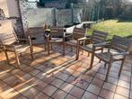 6 tuinstoelen teak te koop 250€, Tuin en Terras, Ophalen, Gebruikt, 6 zitplaatsen, Teakhout