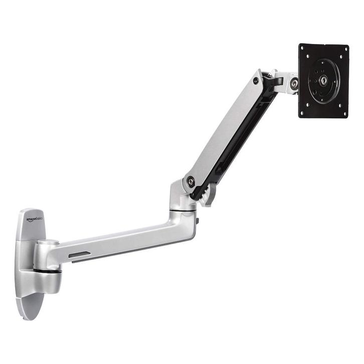 Amazon Basics Monitor Arm - Muurbevestiging - Zilver, Computers en Software, Monitoren, Gebruikt, Ophalen of Verzenden