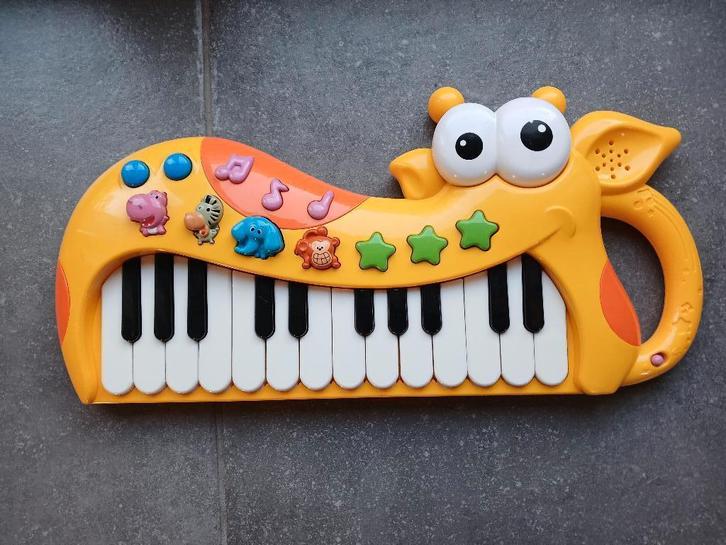 kinderpiano giraf, Kinderen en Baby's, Speelgoed | Educatief en Creatief, Zo goed als nieuw, Elektronica, Ontdekken, Met geluid