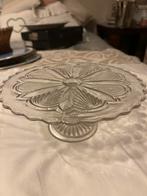 Plateau à gateaux - verre pressé, Ophalen of Verzenden, Zo goed als nieuw