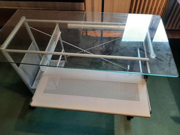 computertafel (metaal - glas) 120x60cm