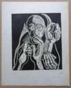 RUDY VAN HAUWE / VERLOREN JEUGD / HOUTSNEDE / 45x36cm / SIG, Ophalen of Verzenden