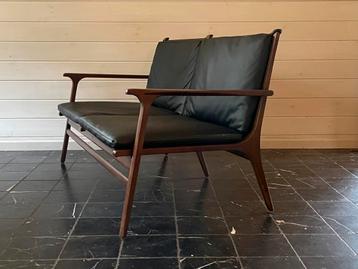 Rén Lounge Chair Two Seater Dark Walnut by Stellar Works.