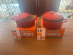 Ronde en Ovale Kookpan - Braadpan Le Creuset Kersenrood, Huis en Inrichting, Keuken | Potten en Pannen, Gietijzer, Nieuw, Keramische plaat