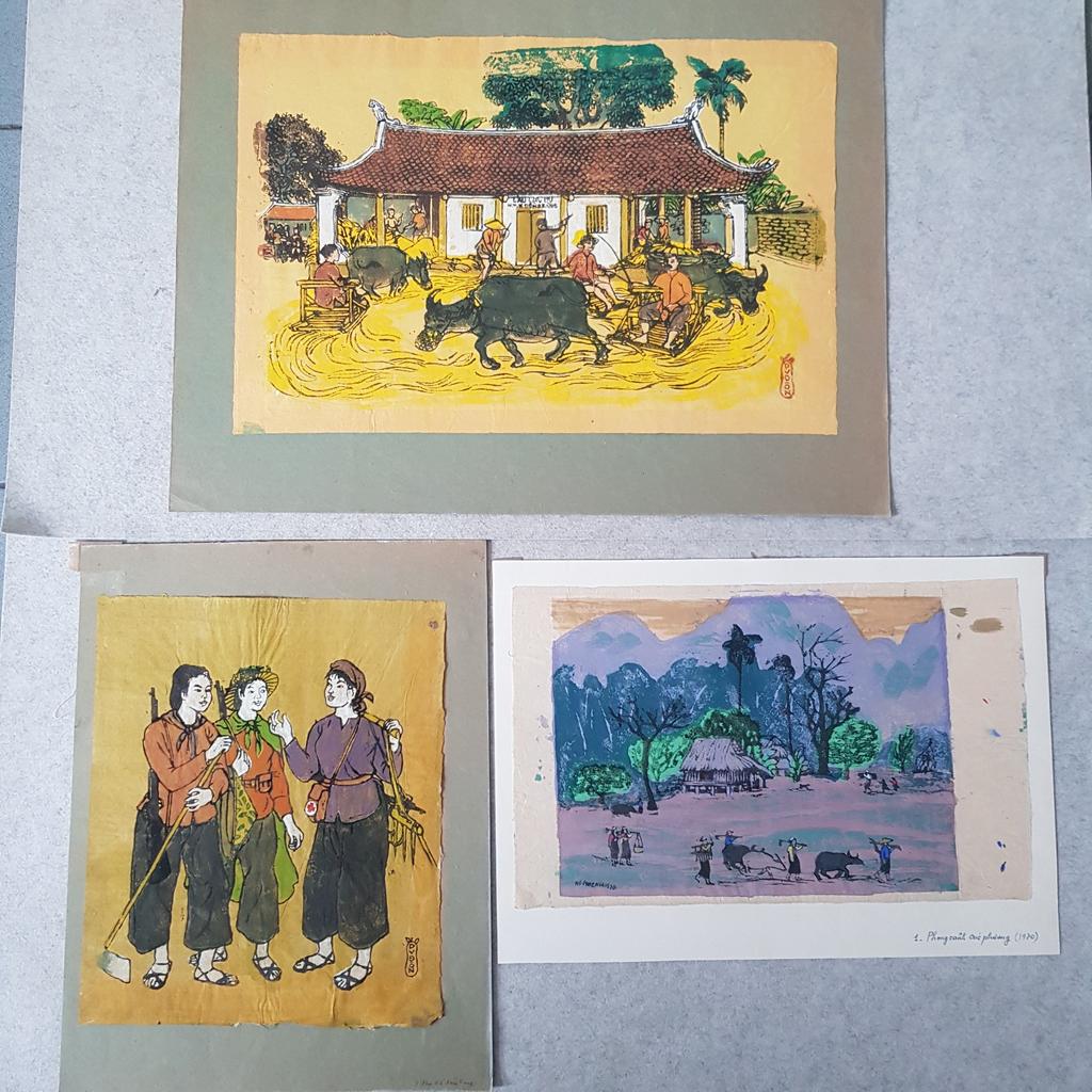 Houtsnedes door oa Vietnamees kunstenaar Pham Van Don, Antiek en Kunst, Kunst | Etsen en Gravures, Ophalen of Verzenden