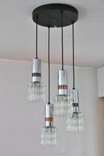 Vintage hanglamp, Ophalen, Jaren 70 stijl, Zo goed als nieuw, Glas