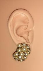 oorbellen vintage clipons gouden knoop met parel '60-'70, Handtassen en Accessoires, Oorbellen, Overige materialen, Verzenden
