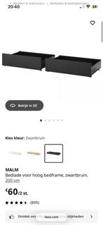 4 bedlades te koop MALM, Huis en Inrichting, Ophalen, Zo goed als nieuw, Zwart