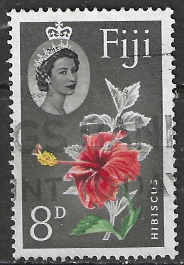 Fiji 1961/1963 - Yvert 162 - Elisabeth met Hibiscus (ST), Postzegels en Munten, Postzegels | Azië, Gestempeld, Verzenden