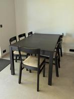 Rechthoekige zwarte tafel, uitschuifbaar met 90 cm extra, Ophalen, Gebruikt