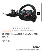 Logitech stuurwiel G29 Driving force ps3 ps4 ps5, Games en Spelcomputers, Spelcomputers | Sony Consoles | Accessoires, Nieuw, PlayStation 3