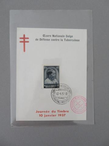 défense contre la tuberculose 1937 journée timbre 1937 OBP44, Timbres & Monnaies, Autre, Affranchi, Oblitération 1er jour, Envoi