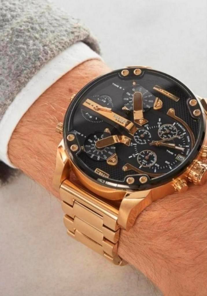 Diesel horloge Mr. Daddy in originele doos. - koopje, Handtassen en Accessoires, Horloges | Heren, Zo goed als nieuw, Staal, Staal