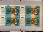 Australia 10$ uncut sheet UNC, Postzegels en Munten, Bankbiljetten | Oceanië, Ophalen of Verzenden