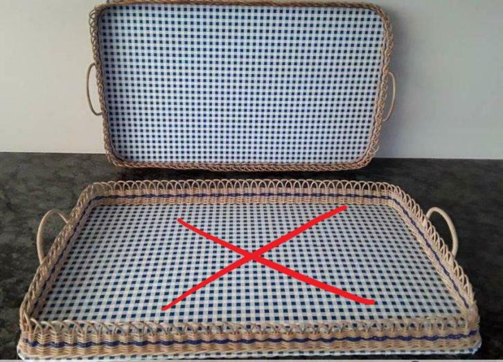 rechthoekige rieten bakkerijschaal, Huis en Inrichting, Woonaccessoires | Schalen en Manden, Gebruikt, Rechthoekig, Riet, Ophalen