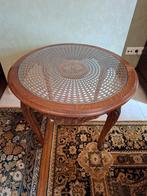 Massief eiken ronde salontafel, Huis en Inrichting, Tafels | Salontafels, Ophalen, Gebruikt, 50 tot 75 cm, 50 tot 100 cm