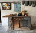 Houten werkbank / Vintage meubel op op te knappen, Ophalen