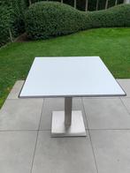 Design tafel 80x80, 75 hoog, inox met gelaagd blad, 30 kg, 75 cm ou plus, 50 à 100 cm, Enlèvement, 50 à 100 cm