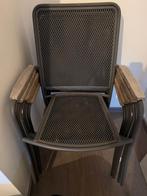 5x Luxe stapelbare tuinstoelen ,metaal met teak armleuningen, Tuin en Terras, Ophalen, Gebruikt, Metaal, Stapelbaar