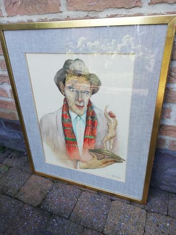 G. Langie; 'kunstkenner', aquarel, Gentse kunstenaar beschikbaar voor biedingen