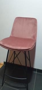 2 chaises de bar en velours rose, Nieuw, Ophalen