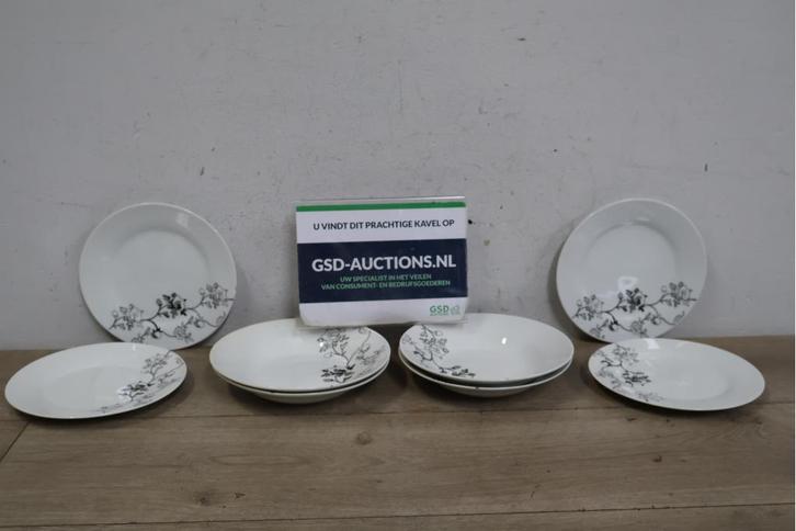 Set van 4 Platte & 4 Diepe Borden van Imaje, Antiek en Kunst, Antiek | Servies compleet