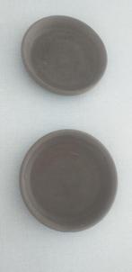 2 terracotta grijze bloempot onderschalen.Diameter 18 cm., Ophalen, Gebruikt, Rond, Tuin