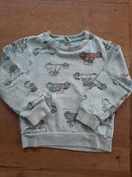 Kinderkleding: beige trui met auto's en diertjes - 98/104 cm, Ophalen, Gebruikt, Trui of Vest, Hema