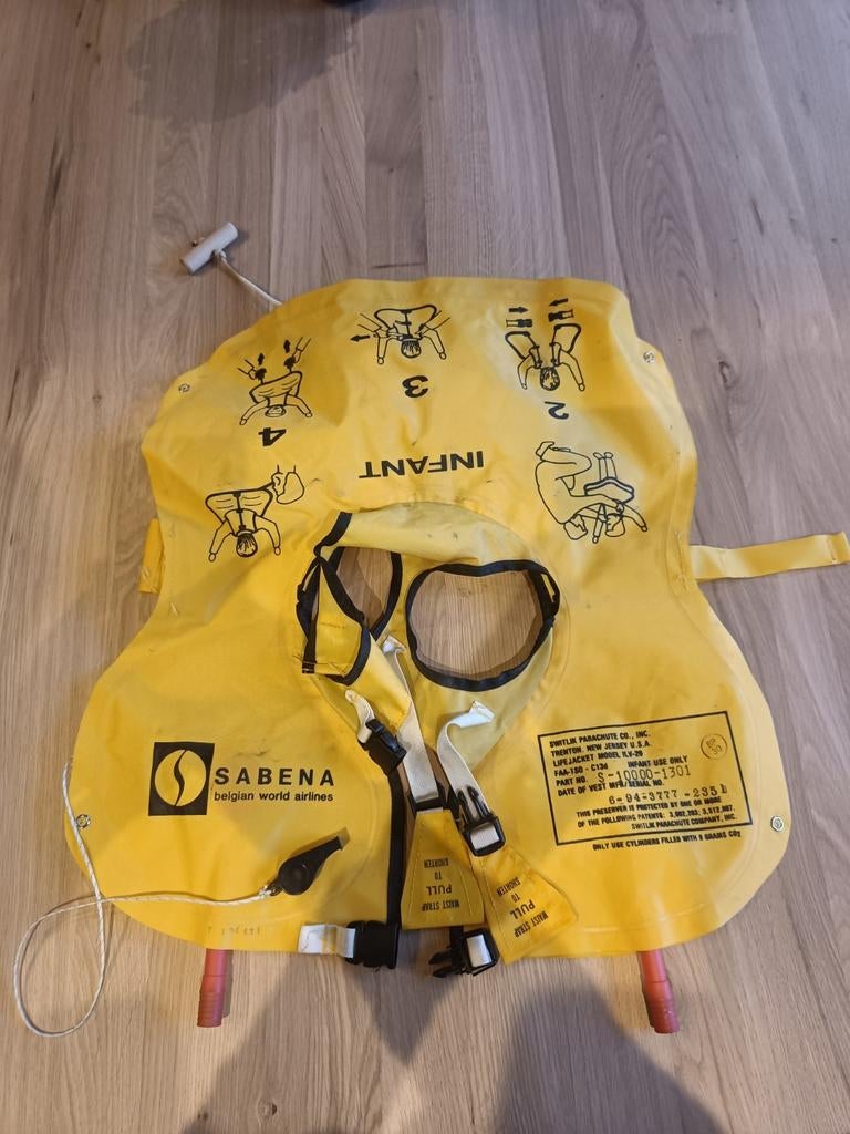 SABENA reddingsvest kind UNIEK!, Collections, Souvenirs Sabena, Comme neuf, Enlèvement ou Envoi