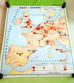 Carte scolaire vintage Europe de l'Ouest : population et axe, Enlèvement ou Envoi, Géographie