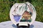 plat a fromage faience decor exotique, Antiquités & Art, Enlèvement ou Envoi