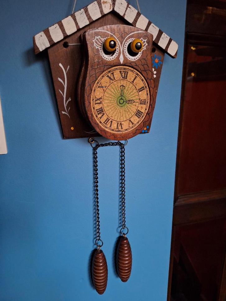 Zeldzaam! Hanger uil met 4 glasonderzetters, Antiek en Kunst, Curiosa en Brocante, Ophalen of Verzenden