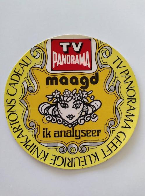 Vintage Sticker - TV Panorama - Sterrenbeeld Maagd, Verzamelen, Stickers, Zo goed als nieuw, Bedrijf of Vereniging, Ophalen of Verzenden