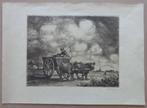 JAKOB SMITS / MAN MET OSSENSPAN / ZW-W ETS / 29x40cm / SIG, Ophalen of Verzenden