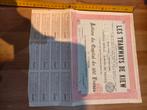 Tramways Kiew - action de capital de 100 francs, Timbres & Monnaies, Actions & Titres, Enlèvement, Action