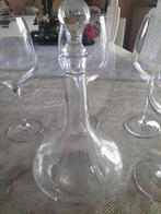 Ensemble carafe en verre complète et 5 verres à vin, Antiquités & Art, Enlèvement