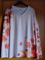 Witte sweater met oranje bloemen. Maat XXL, Enlèvement ou Envoi, Neuf, Taille 48/50 (M), Autres couleurs