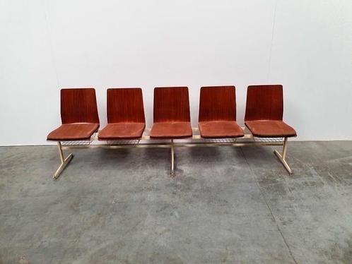 teak plywood vintage industrieel retro kerkbank 60s design, Verzamelen, Retro, Huis en Inrichting, Ophalen