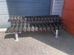 Life Fitness Vaste Rubberen Dumbells 2kg t/m 30kg +Opbergrek, Sport en Fitness, Ophalen, Gebruikt, Dumbbell