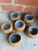 Lot de 6 cache-pots en coco, Jardin & Terrasse