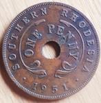ZUID-/ SOUTH RHODESIA : ONE PENNY 1951 KM 25, Postzegels en Munten, Munten | Afrika, Zimbabwe, Losse munt, Verzenden