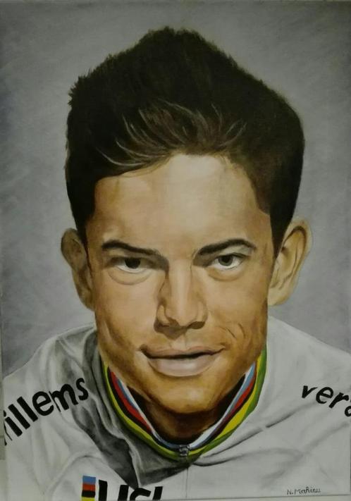 EIGEN OLIEVERFSCHILDERIJ WOUT VAN AERT IN WERELDKAMPIOENTRUI, Antiek en Kunst, Kunst | Schilderijen | Klassiek, Ophalen