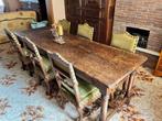 volledige antieke eiken eetkamer, Huis en Inrichting, Ophalen, Gebruikt, Kasteelstijl, 6 tot 8 stoelen