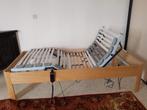 Elektrisch bed voor 1 persoon in licht hout — zeer goede sta, Ophalen, 200 cm, Hout, Verstelbaar