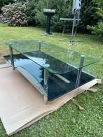 Glazen salontafel, Huis en Inrichting, Tafels | Salontafels, 100 tot 150 cm, Zo goed als nieuw, Glas, Modern